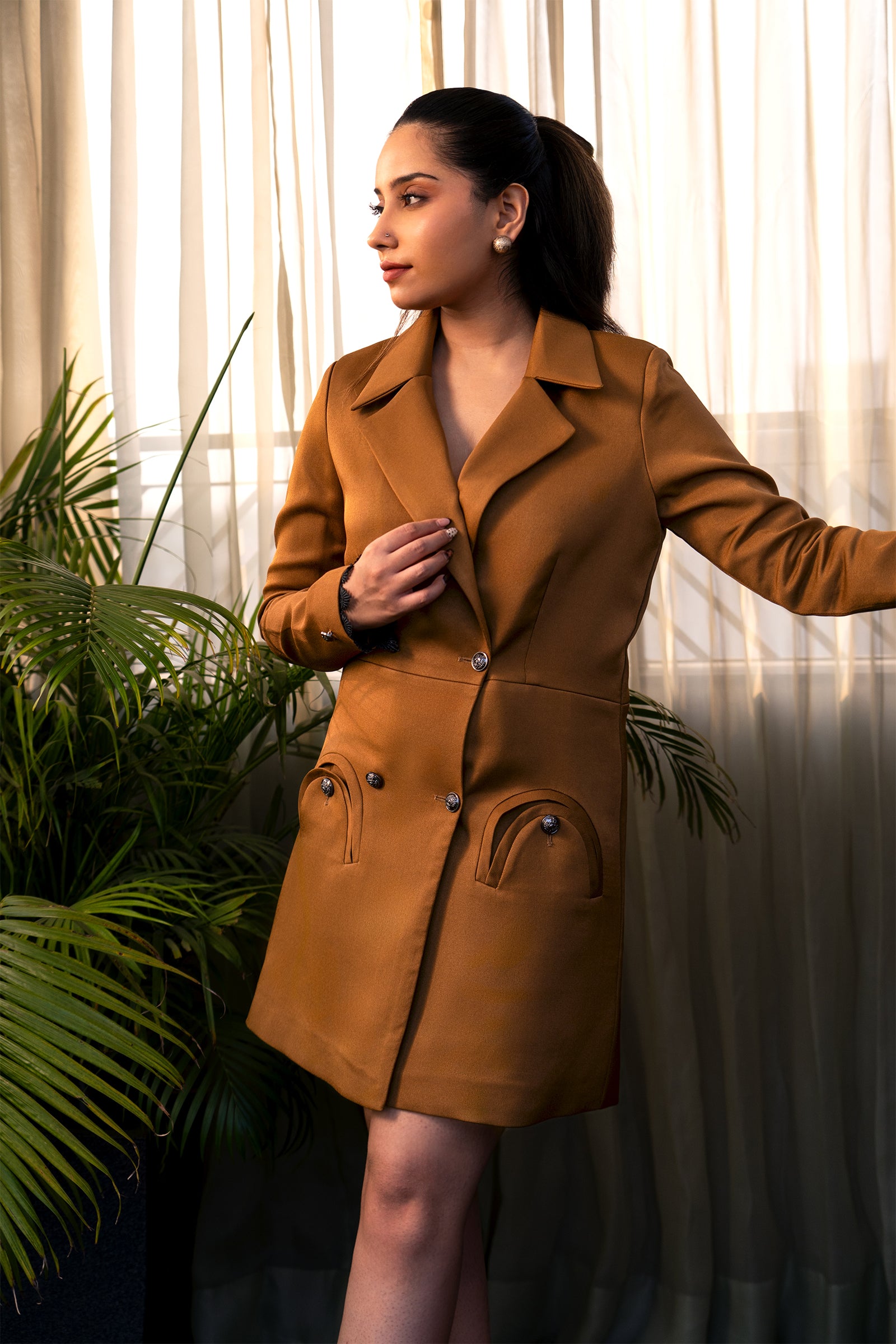 Amber Luxe Tailored Coat Dress