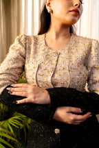 Black Beige Tweed Co-ord Set