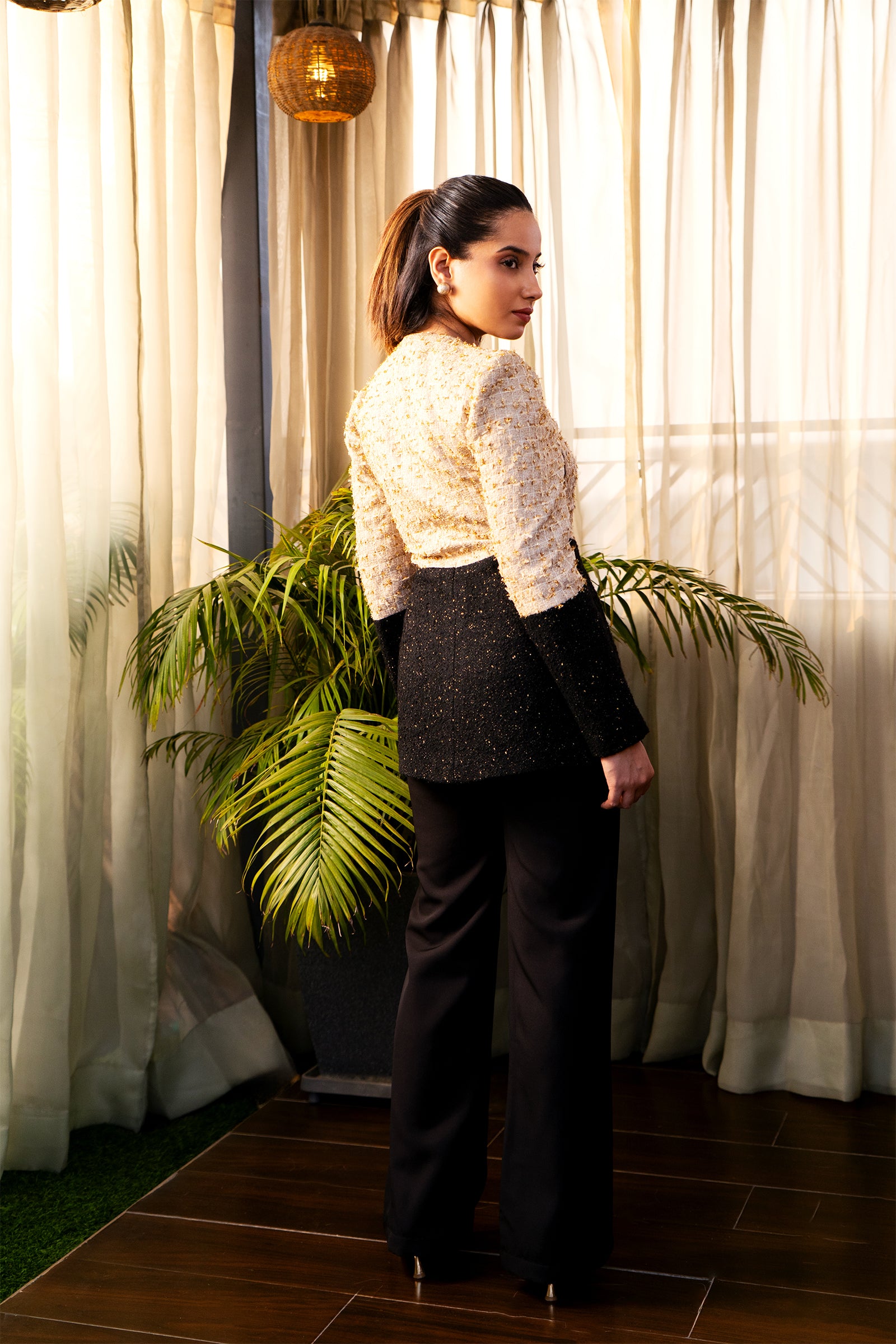 Ivory Noir Tweed Co-ord Set