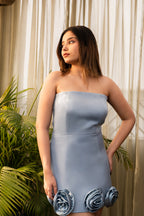 Powder Blue Strapless Short Dress