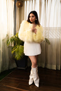 Buttercream Faux Fox Fur Cropped Jacket