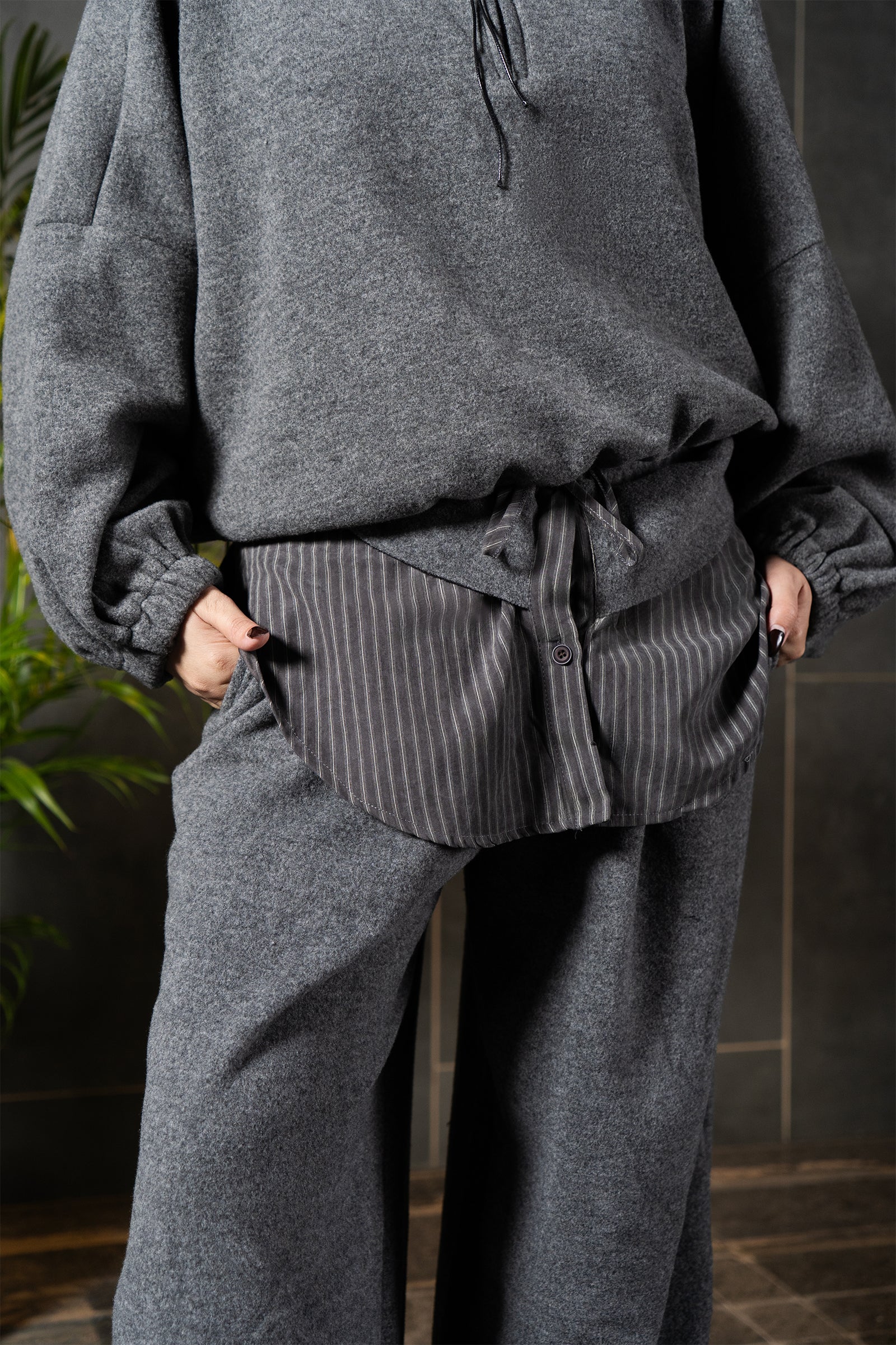 Cloud Grey Fleece Knit Co-ord Set