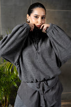Grey Fleece Knit Co-ord Set