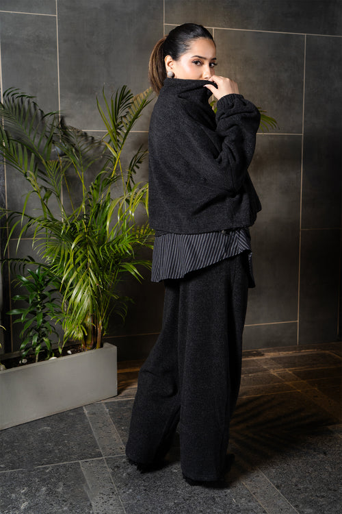 Black Fleece Knit Co-ord Set