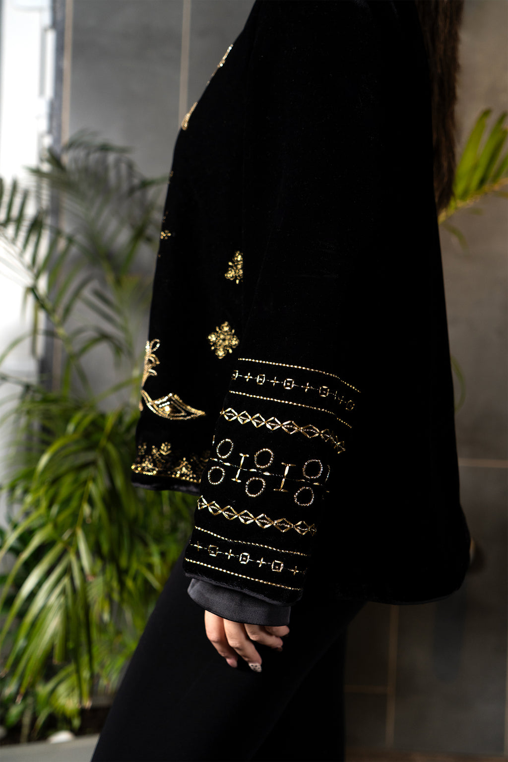 Noir Royale Embroidered Velvet Jacket