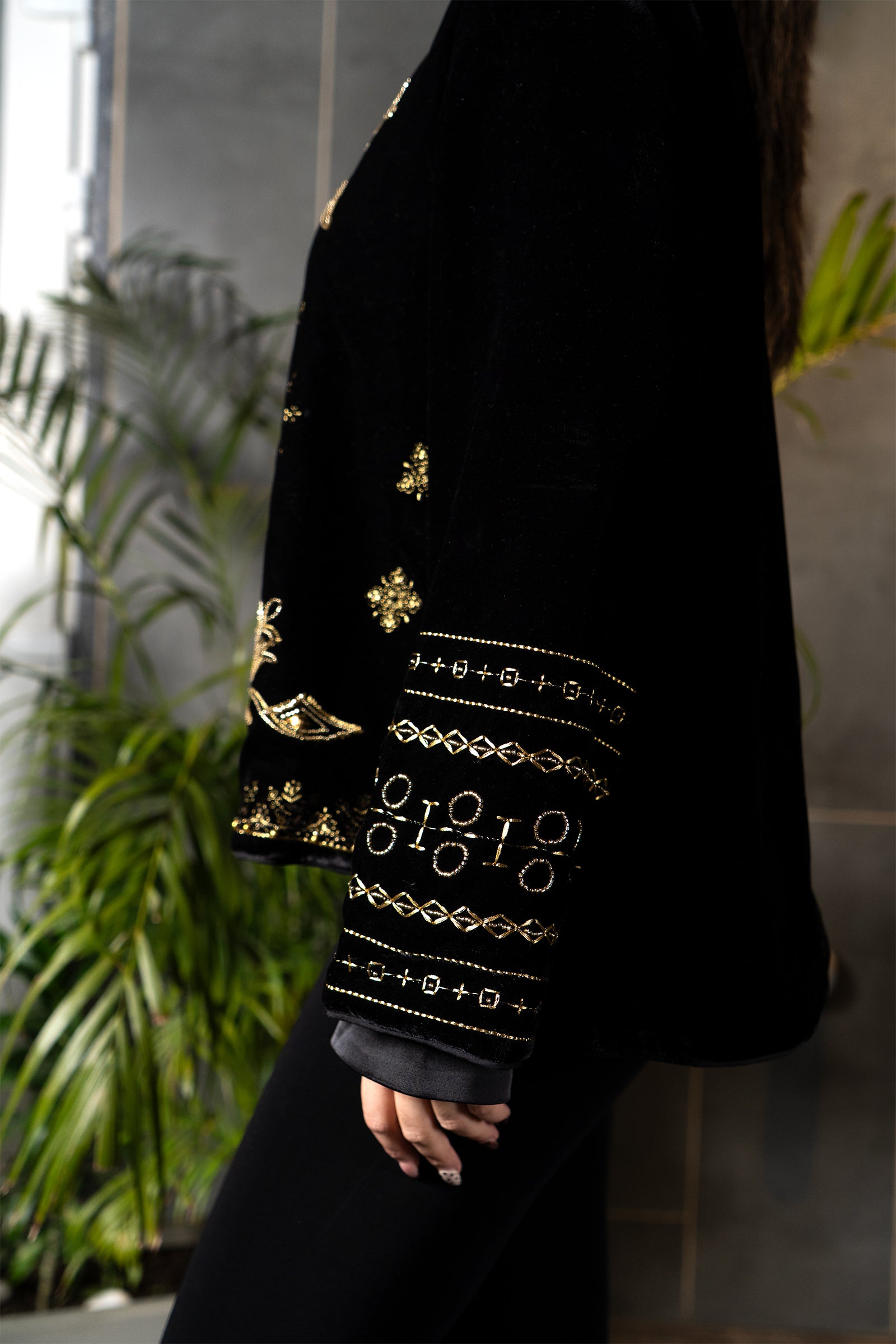 Noir Royale Embroidered Velvet Jacket