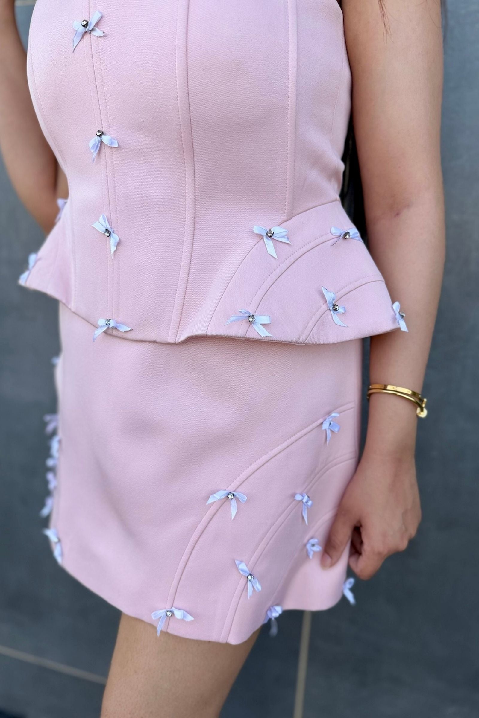 Baby Pink Peplum Co-ord Set