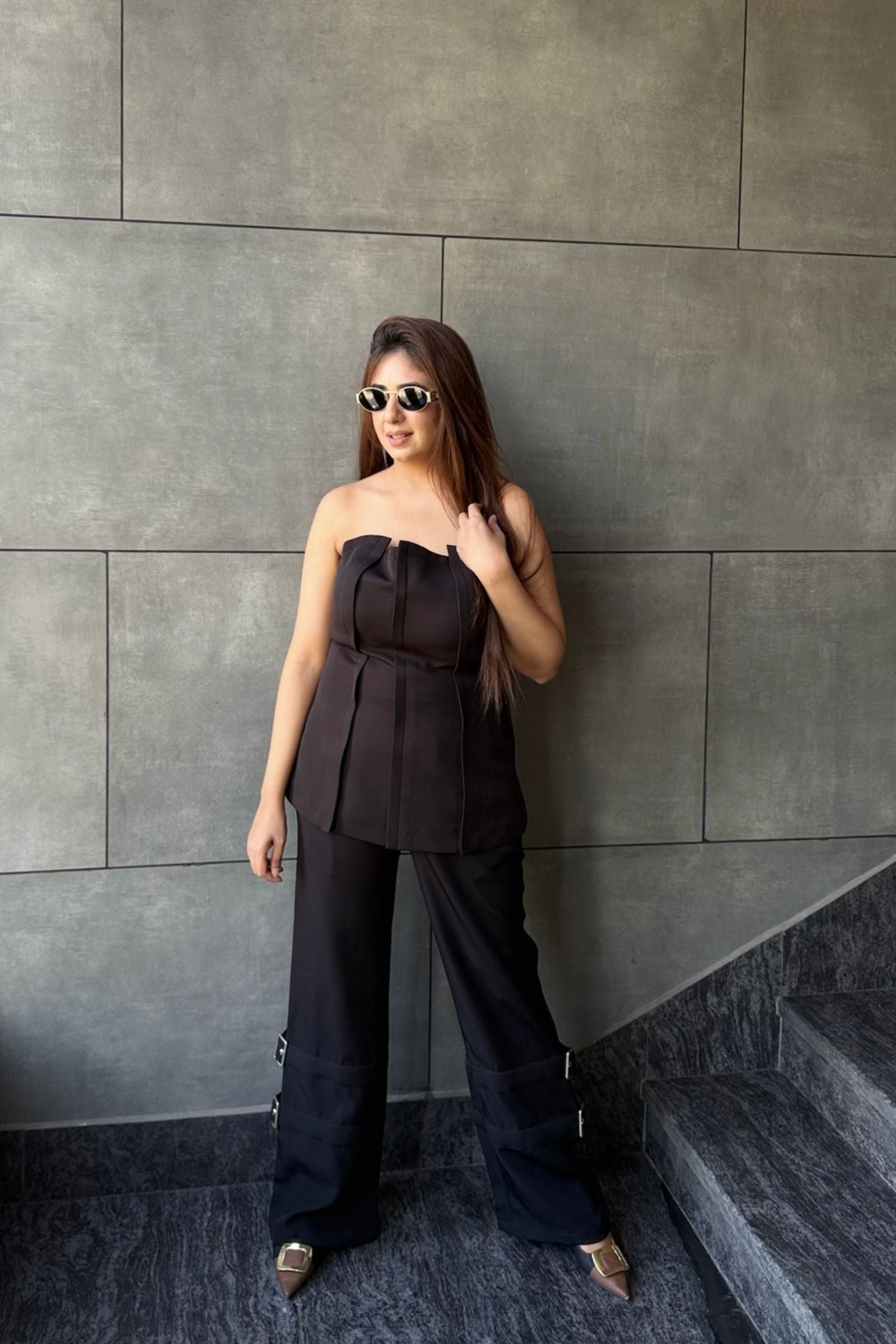 Black Tube Corset Co-ord Set