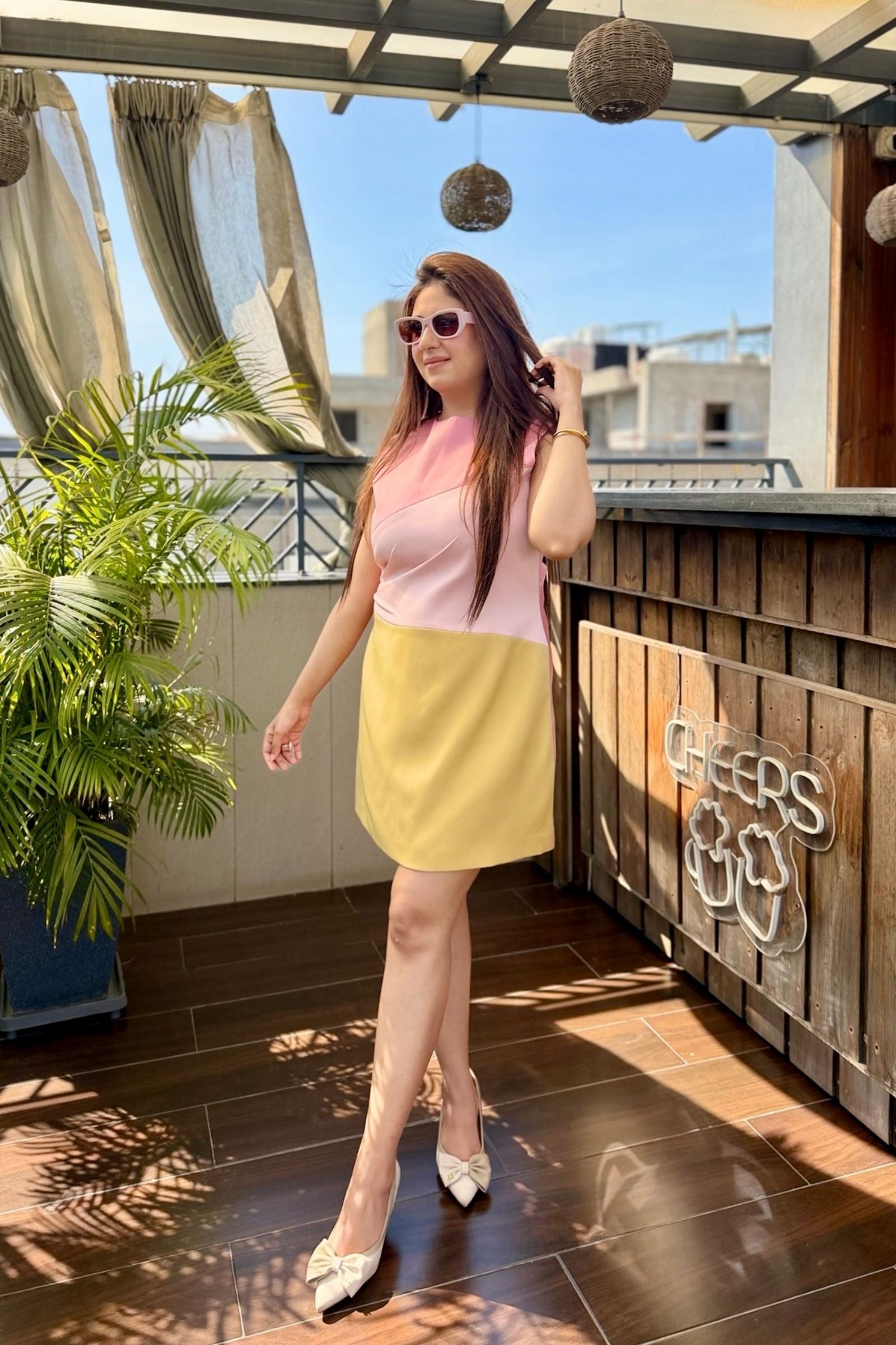 Multicolor Pink Short Dress