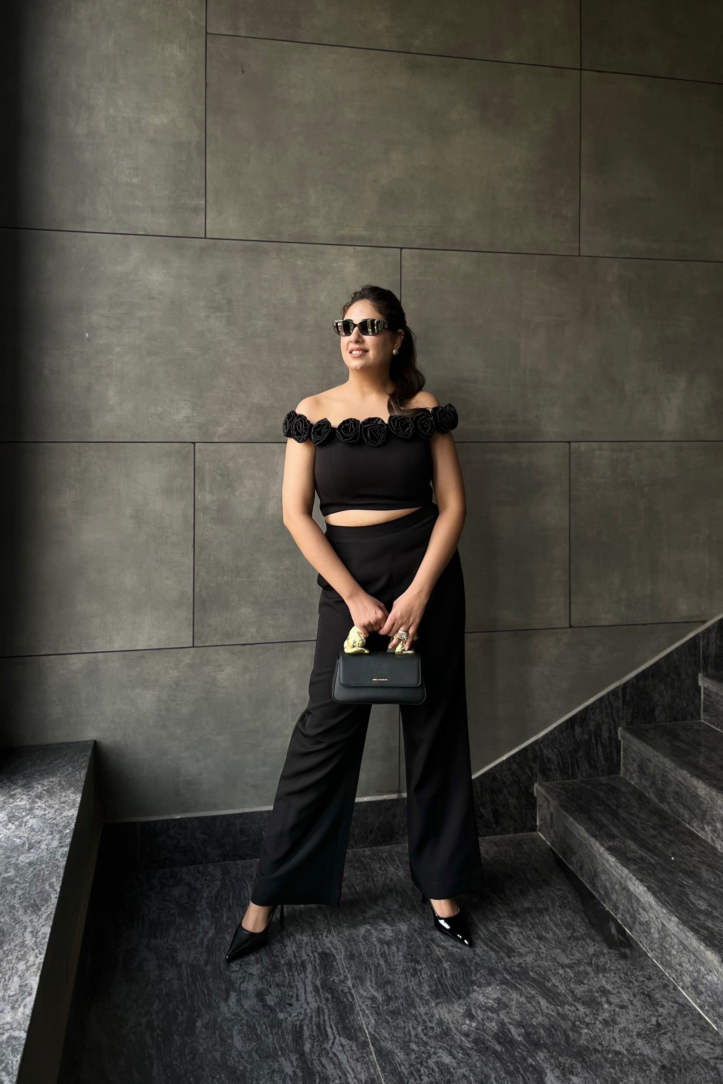 Black Bloom Co-ord Set