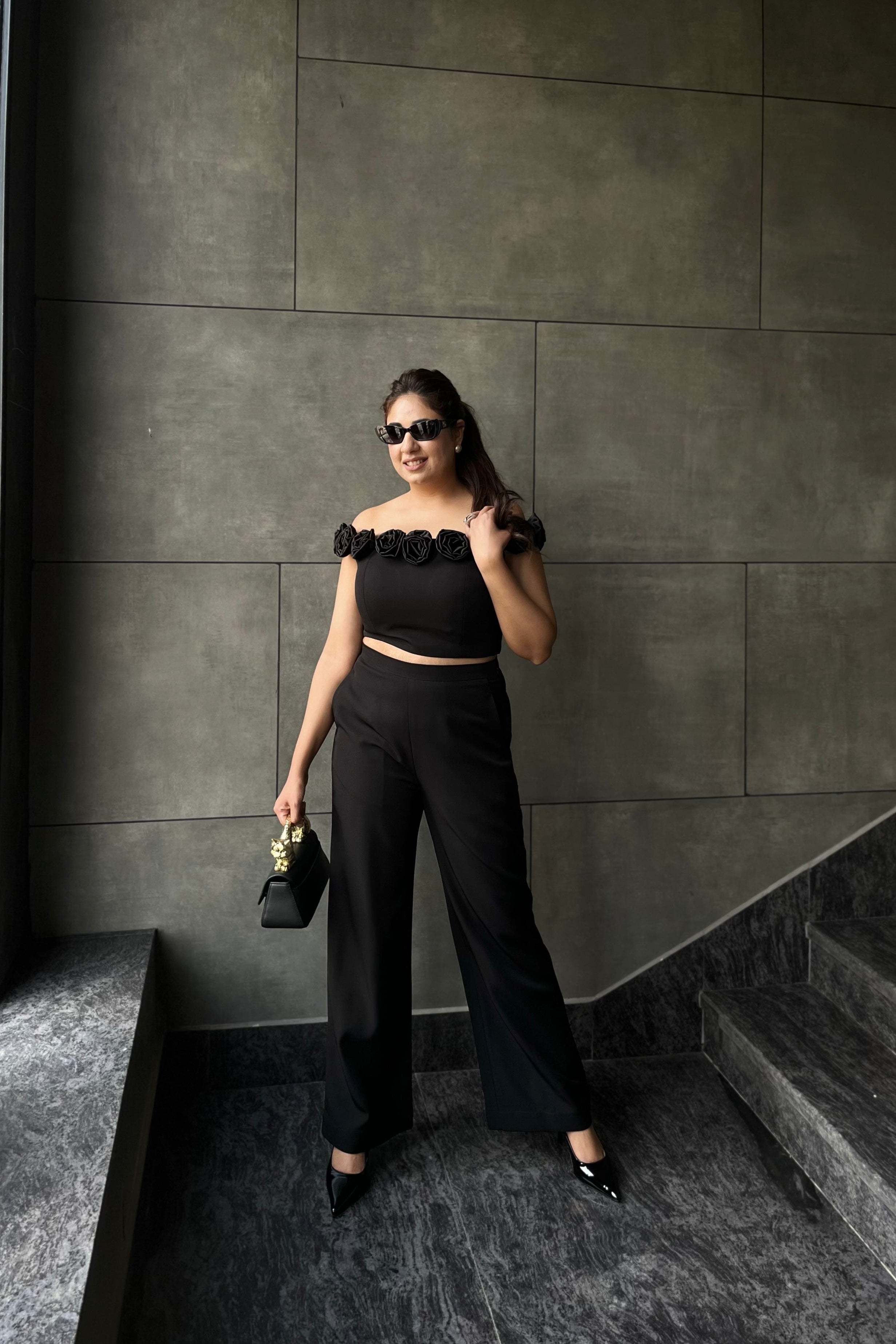 Black Bloom Co-ord Set
