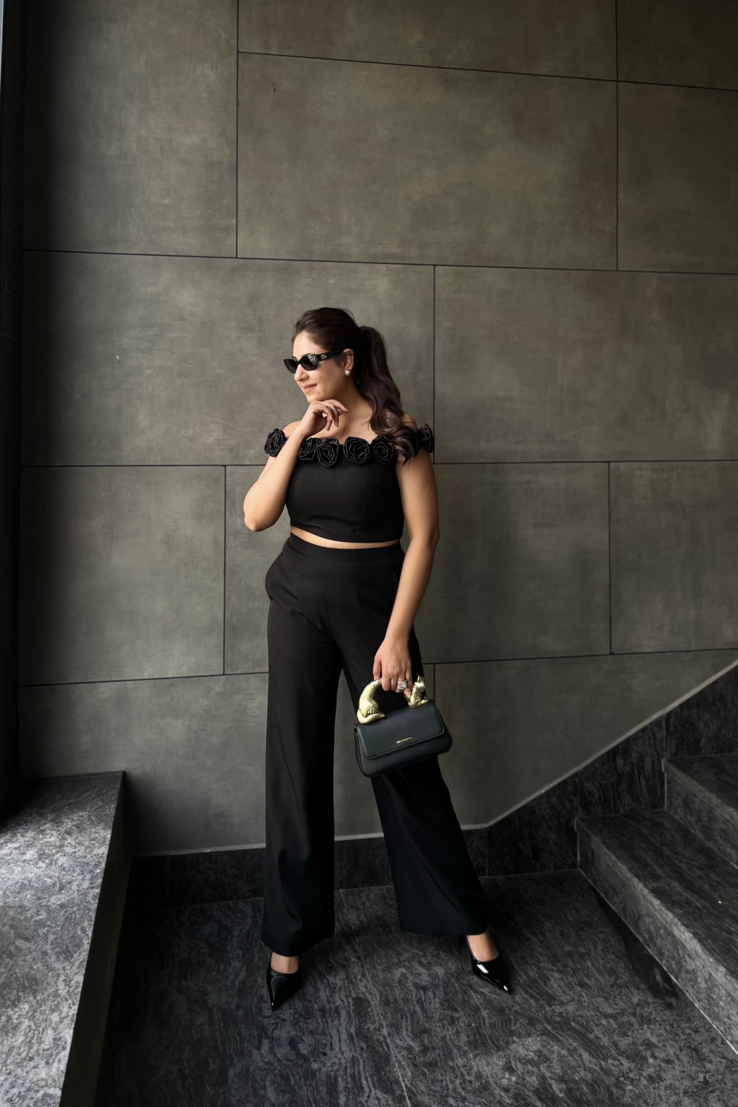 Black Bloom Co-ord Set