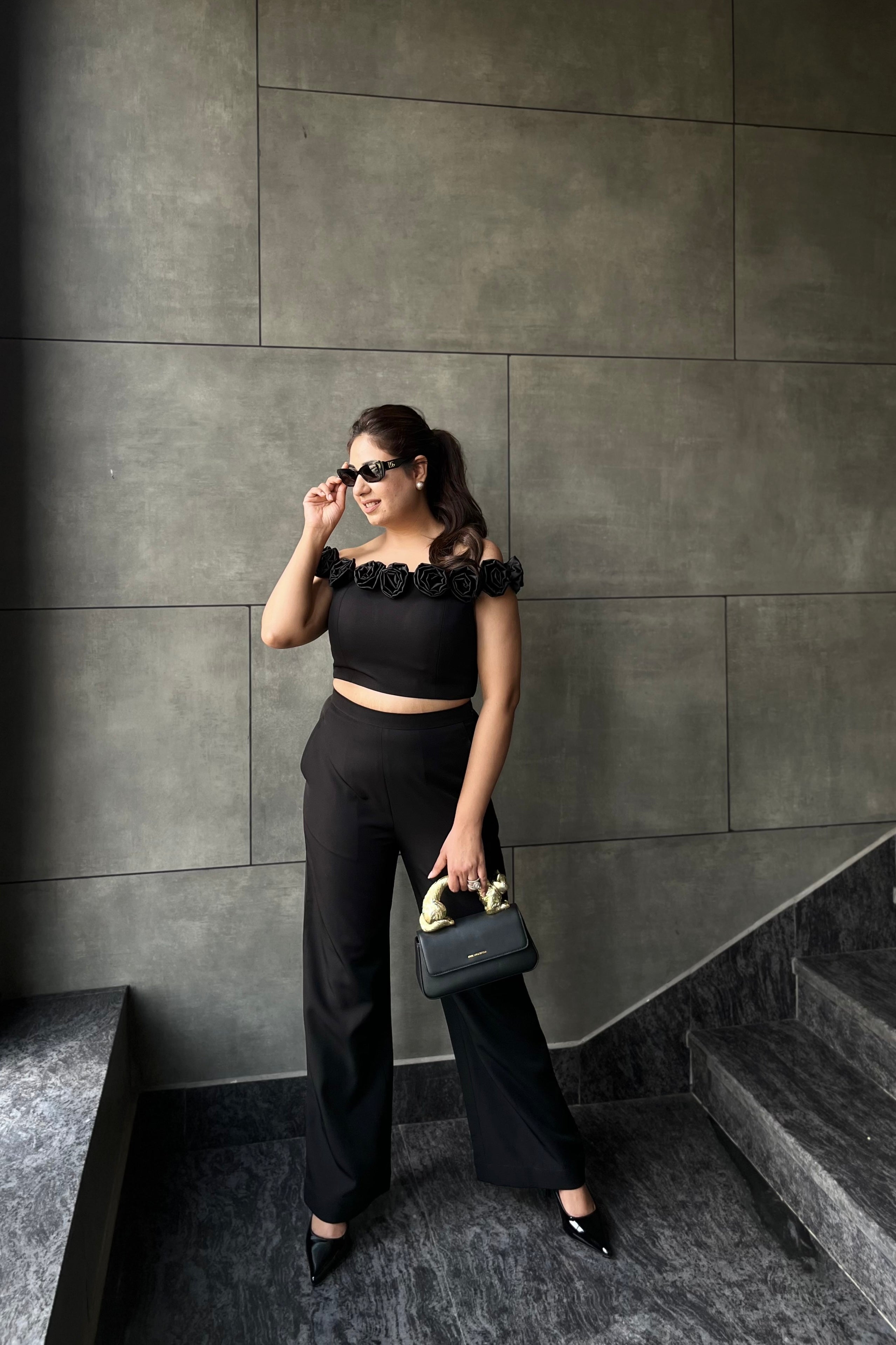 Black Bloom Co-ord Set
