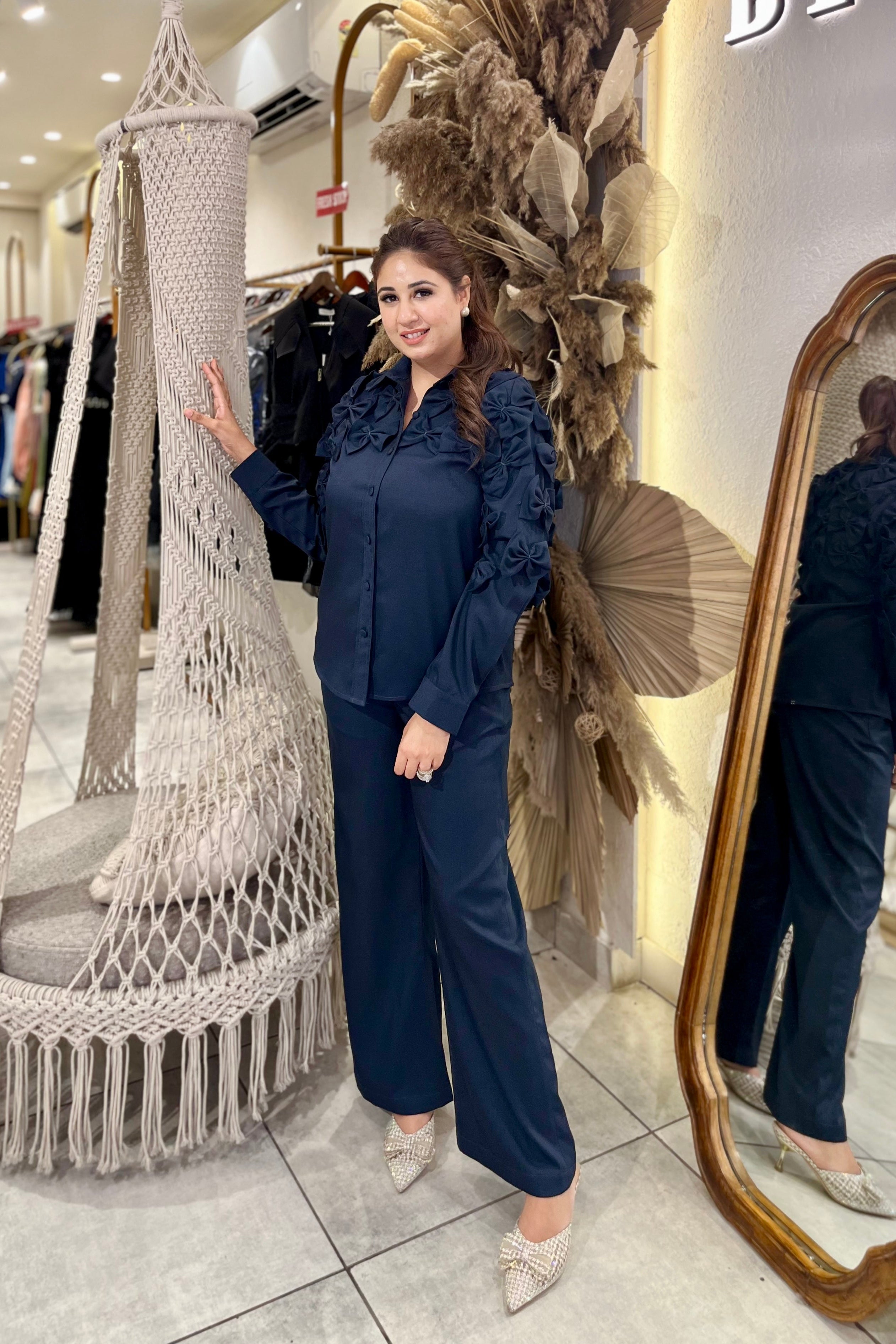 Navy Bloom Appliqué Co-ord Set