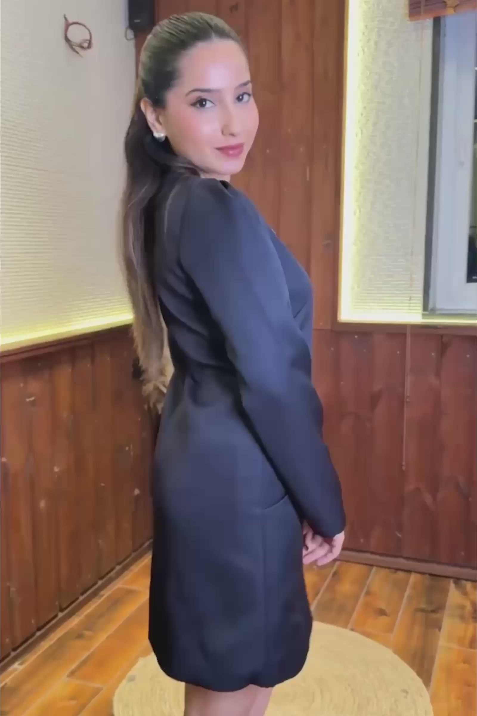 Midnight Pearl Trim Shift Dress