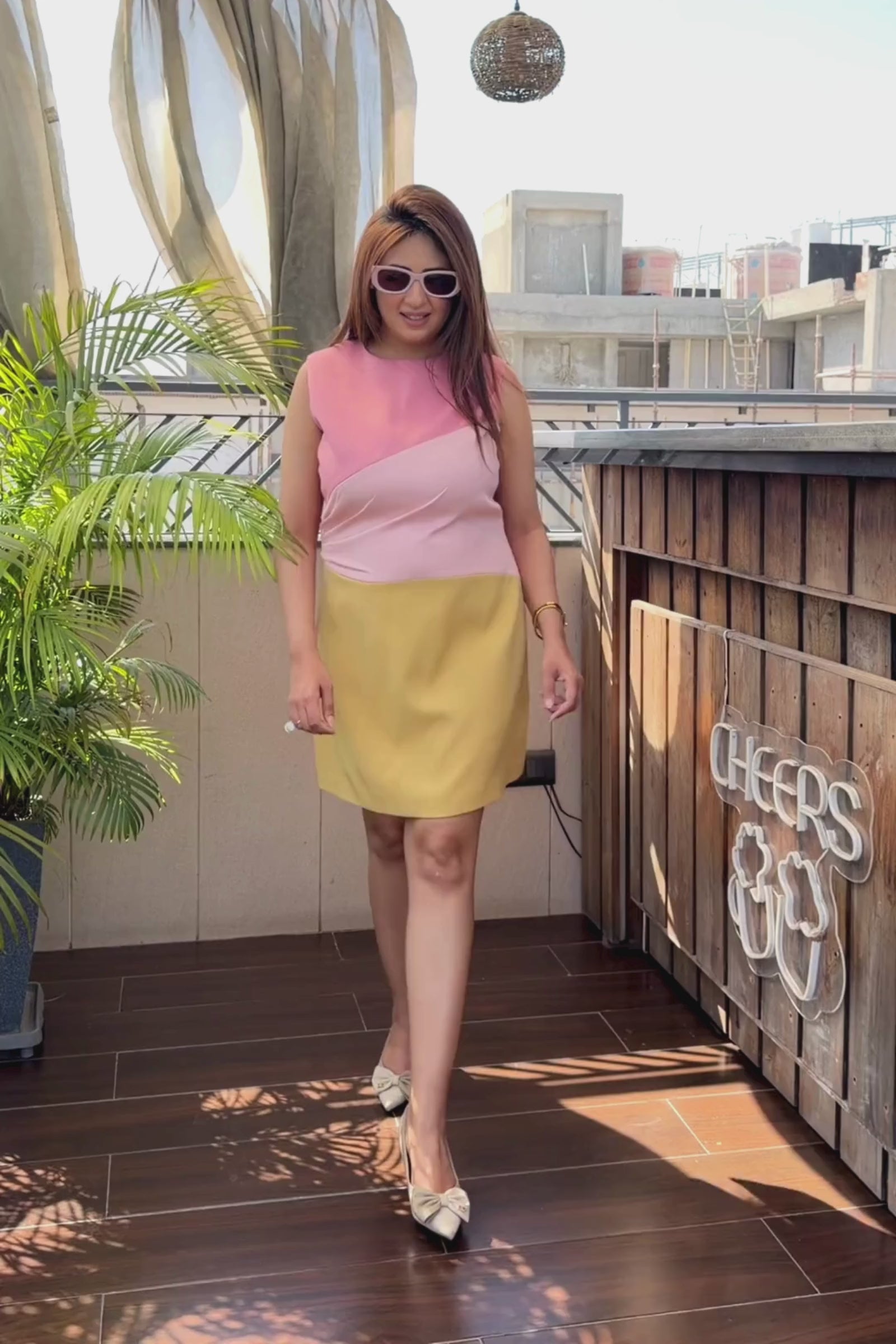 Multicolor Pink Short Dress