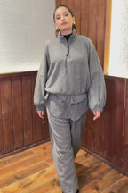 Grey Fleece Knit Co-ord Set